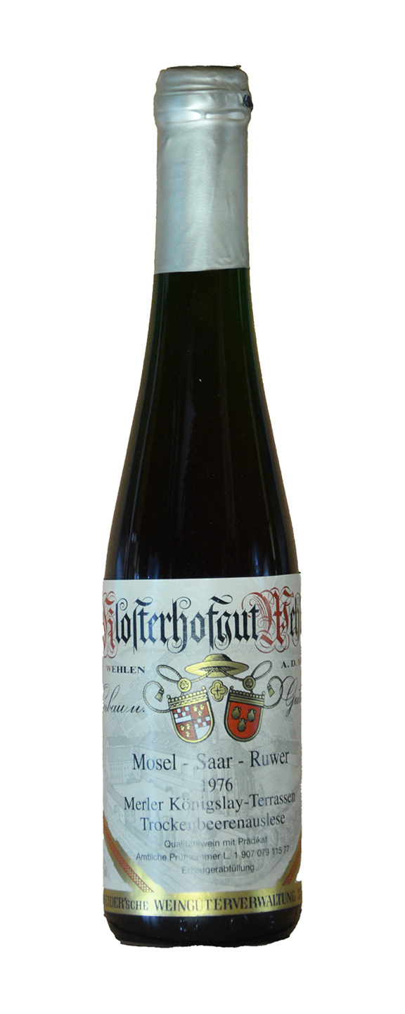 (0,375 L) Klosterhofgut Wehlen Merler Königslay-Terrassen Riesling Trockenbeerenauslese 1976